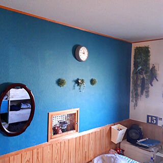 掛け時計/男子部屋/ペンキ塗り/青い壁/やすらぐ空間...などのインテリア実例 - 2020-12-02 11:55:38