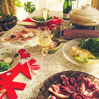テーブルコーディネート/クリスマスパーティー/家飲み/ホームパーティー/リビングのインテリア実例 - 2021-12-13 15:57:49