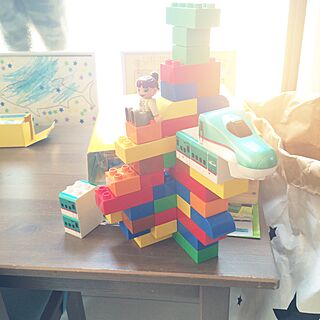 おもちゃ部屋/子供部屋/LEGO/IKEA/I LOVE ☆...などのインテリア実例 - 2015-09-04 23:15:35
