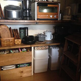 キッチン/賃貸/L字の食器棚/食器棚 DIY/木箱...などのインテリア実例 - 2015-05-07 11:52:36
