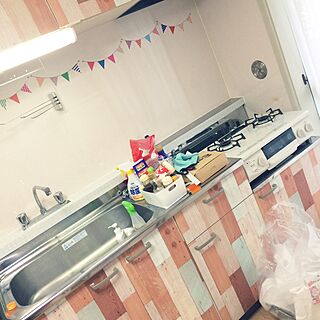 キッチン/壁紙屋本舗/cafe風/お引越し/DIYのインテリア実例 - 2016-02-09 18:23:43