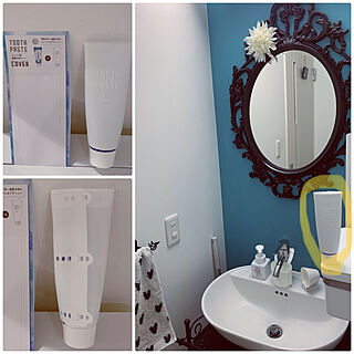 セリア　歯磨き粉カバー/洗面ボール/洗面台の鏡/IKEAの鏡/IKEA洗面台のインテリア実例 - 2020-12-02 18:53:07