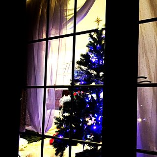 玄関/入り口/フレンチドア/イルミネーション/クリスマスツリー/夜の感じ...などのインテリア実例 - 2016-12-24 22:52:24