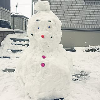 玄関/入り口/駐車場/雪だるま/こどもと暮らす。のインテリア実例 - 2016-01-25 13:09:15