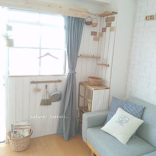 部屋全体/ナチュラルインテリア/板壁DIY/カゴが好き♡/インスタやってます♡...などのインテリア実例 - 2018-08-22 18:39:20