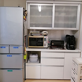 キッチン/パモウナ 食器棚/ガラストップ冷蔵庫のインテリア実例 - 2021-02-20 16:15:38