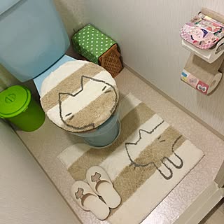 バス/トイレ/作家さんのハンドメイド/トイレスリッパ/トイレマット/トイレットペーパーホルダー...などのインテリア実例 - 2016-03-13 22:02:29