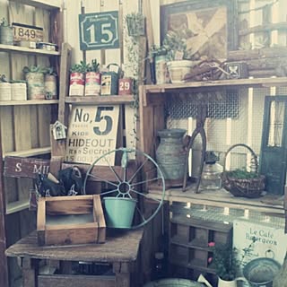 玄関/入り口/古道具屋さんみたいにしたい/団地/DIY/多肉植物...などのインテリア実例 - 2014-06-04 19:10:52