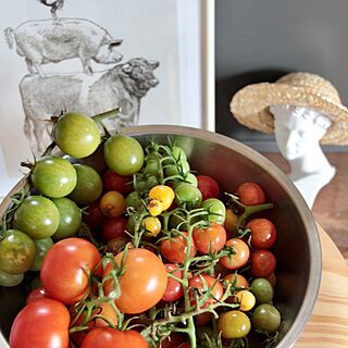 麦わら帽子とジュリアーノくん/トマト収穫/オープンキッチン/キッチンのインテリア実例 - 2021-07-25 20:48:41