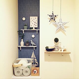 バス/トイレ/ダイソーリメイクシート/IKEA/賃貸でも楽しく♪/星 折り紙...などのインテリア実例 - 2016-07-13 19:07:05