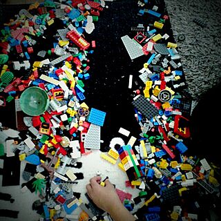 部屋全体/子供のおもちゃ/LEGO/危険!!/ごちゃごちゃしとる。。。...などのインテリア実例 - 2014-03-25 09:54:01