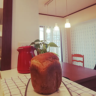 キッチン/ホームベーカリーで食パン/カウンターキッチン/赤のティファールのインテリア実例 - 2021-02-07 16:51:53