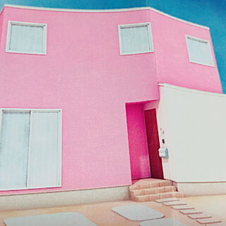 玄関/入り口/ピンクピンクピンク/ピンクが好き/四角い家/ピンクのお家...などのインテリア実例 - 2017-09-20 18:28:04