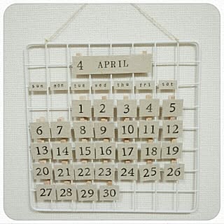 壁/天井/スタンプ/ハンドメイド/手作り/万年カレンダー...などのインテリア実例 - 2014-04-17 00:12:12