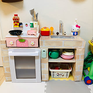 牛乳パック おままごとキッチンdiy のインテリア 手作りの実例 Roomclip ルームクリップ