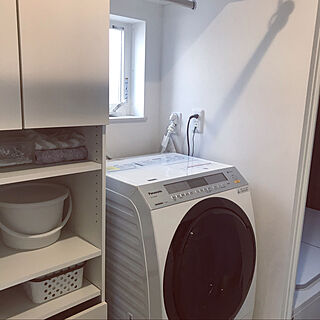 2階バスルーム/オリジナル収納棚/パナソニック洗濯乾燥機/何も置かない/掃除しやすく...などのインテリア実例 - 2019-12-28 21:54:20