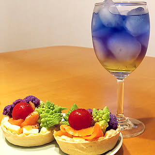 今日の夜ごはん/バタフライピー/夏野菜♡/ブルー/キッチンのインテリア実例 - 2019-07-15 19:32:56