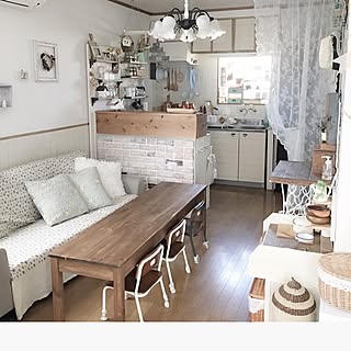 部屋全体/ソファーダイニング/賃貸キッチン/ままごとキッチンDIY/幼稚園椅子リメイク...などのインテリア実例 - 2017-03-28 12:04:37