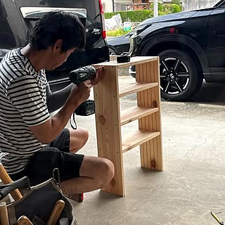 余った材料でDIY/余ったフローリング材/洗面台の隣/ジャストサイズに自分で作る/ジャストサイズ...などのインテリア実例 - 2021-09-22 23:27:07