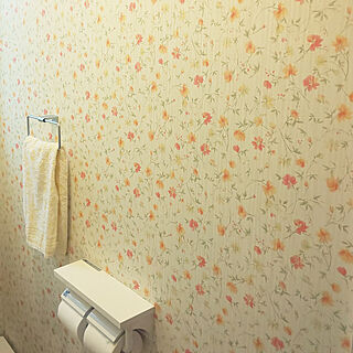 バス/トイレ/アクセントクロス/花柄の壁紙のインテリア実例 - 2018-08-26 09:25:43