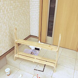 玄関/入り口/花台DIY/ダイソー/ガーデニング/DIY...などのインテリア実例 - 2017-06-20 22:46:22