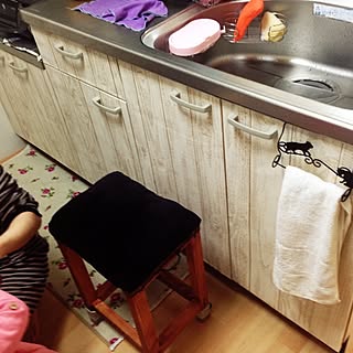 キッチン/DIY/手作り/椅子/壁紙総本舗...などのインテリア実例 - 2014-03-17 20:25:00