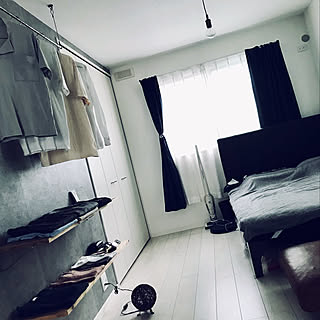 賃貸でも諦めない コンクリート調壁紙のインテリア実例 Roomclip ルームクリップ