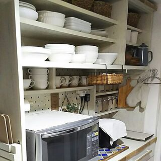 食器棚リメイク/DIY-tile/セリア/natural kitchen &/3COINS...などのインテリア実例 - 2017-04-10 22:26:34