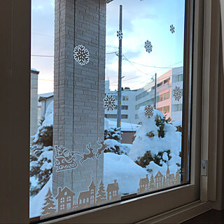 窓デコ/ホワイトクリスマス/クリスマス/ベッド周りのインテリア実例 - 2021-12-25 22:08:57
