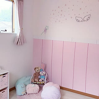 部屋全体/子供部屋/娘ちゃん部屋/ウールレター/腰壁風...などのインテリア実例 - 2018-07-11 14:08:52