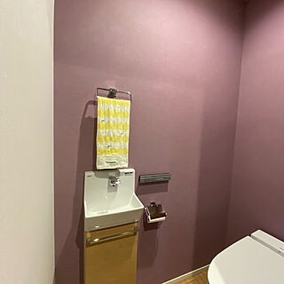 紫色壁紙/アクセントクロス/トイレのインテリア/バス/トイレのインテリア実例 - 2022-03-02 13:15:16