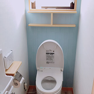 ブルー壁紙/ブルーの壁/サンゲツクロス/リノベーション/バス/トイレのインテリア実例 - 2020-06-17 20:09:59