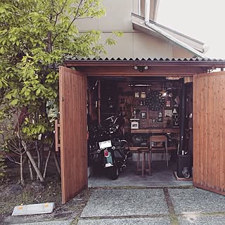 部屋全体/DIY/バイクガレージ/セルフビルド/ガレージ...などのインテリア実例 - 2015-10-17 23:12:33