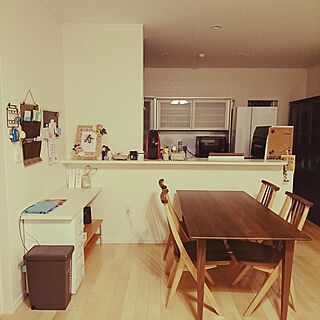 ダイニングテーブル＆チェア/ウォルナット/IKEAの棚/ごみ箱/IKEA...などのインテリア実例 - 2017-04-23 21:03:50