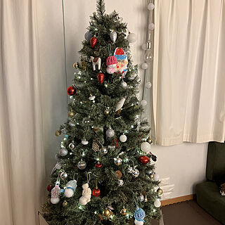 クリスマスツリー180cm/無印カーテン/IKEA 照明/こどもと暮らす。/ペットと暮らす家...などのインテリア実例 - 2022-11-18 18:07:21