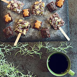 コーヒータイム/胃もたれ/チョコクランチ/ビスケットブラウニー/手作りおやつ...などのインテリア実例 - 2023-02-14 16:40:14