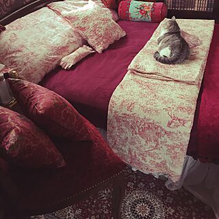 ベッド周り/猫用枕/キルトのベッドカバー/ベッドスプレッド/猫...などのインテリア実例 - 2016-05-28 09:56:25