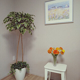 リビング/ボタニカルインテリア/IKEA椅子/お花のある暮らし/ローラアシュレイの絵画...などのインテリア実例 - 2022-04-15 17:14:28