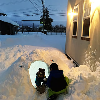 玄関/入り口/外灯/ゴウリキアイランド/かまくら/大雪！...などのインテリア実例 - 2018-01-13 17:24:05