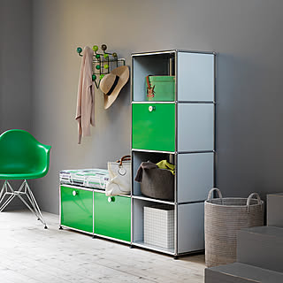 USMハラー　キャビネット　緑2列2段 USMハラー キャビネット 緑2列2段 USMハラー キャビネット オリーブ