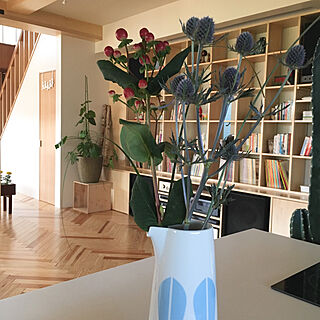 キッチン/観葉植物/ヘリンボーンの床/本棚/花瓶...などのインテリア実例 - 2018-06-08 08:43:28