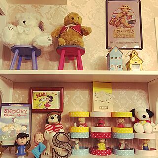 棚 テディベアのおしゃれなアレンジ・飾り方のインテリア実例 