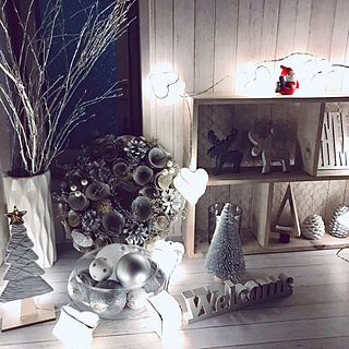 玄関/入り口/Merry Christmas/メリークリスマス/ハート型ライト/IKEA 照明...などのインテリア実例 - 2018-12-24 21:04:41