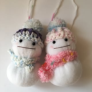 机/クリスマスオーナメント/雪だるま/ハンドメイド/こどもと暮らす。...などのインテリア実例 - 2016-11-05 06:32:51