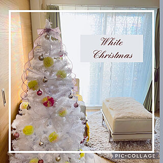 ホワイトツリー/クリスマス/クリスマスイルミネーション/クリスマスツリー/リビング...などのインテリア実例 - 2021-11-14 17:13:54