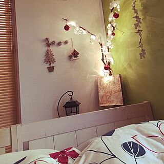 ベッド周り/クリスマス/IKEA/照明/アクセントクロス...などのインテリア実例 - 2014-11-18 09:39:00