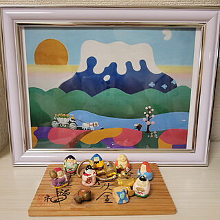 棚/リビングチェスト/富士山の絵/ありがとうございます(⋆ᵕᴗᵕ⋆).+*/頂き物...などのインテリア実例 - 2022-07-26 22:31:13