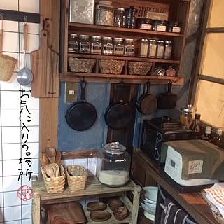 キッチン/レトロ食堂風/雑貨/100均/DIY...などのインテリア実例 - 2017-04-28 14:41:02