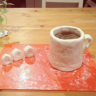机/handmade/リメ缶/ミルクポット/粘土...などのインテリア実例 - 2013-11-18 23:45:05