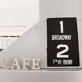 CAFEオブジェ/キッチンカフェ化計画/ニューヨークバスサイン/リネン/買ったもの。のインテリア実例 - 2013-12-08 21:39:27